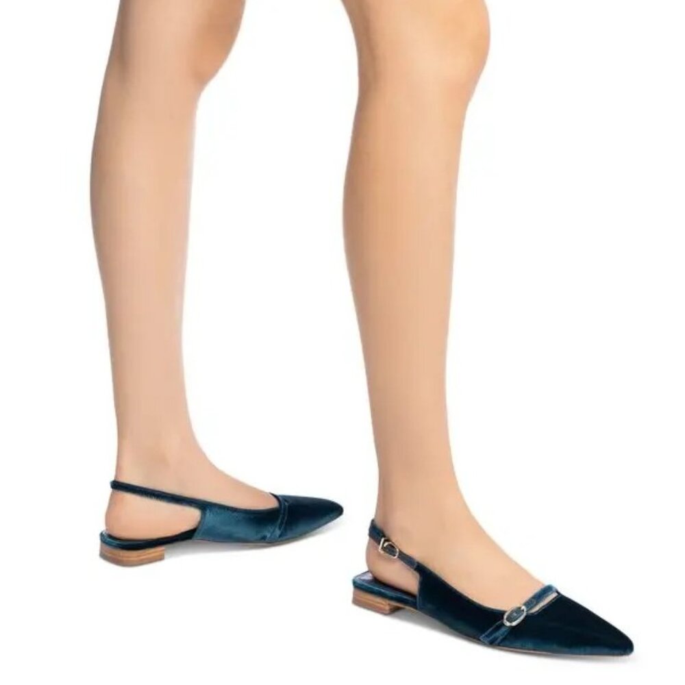 Larroudé Ines Buckled Slingback Flats - Picture 3 of 11